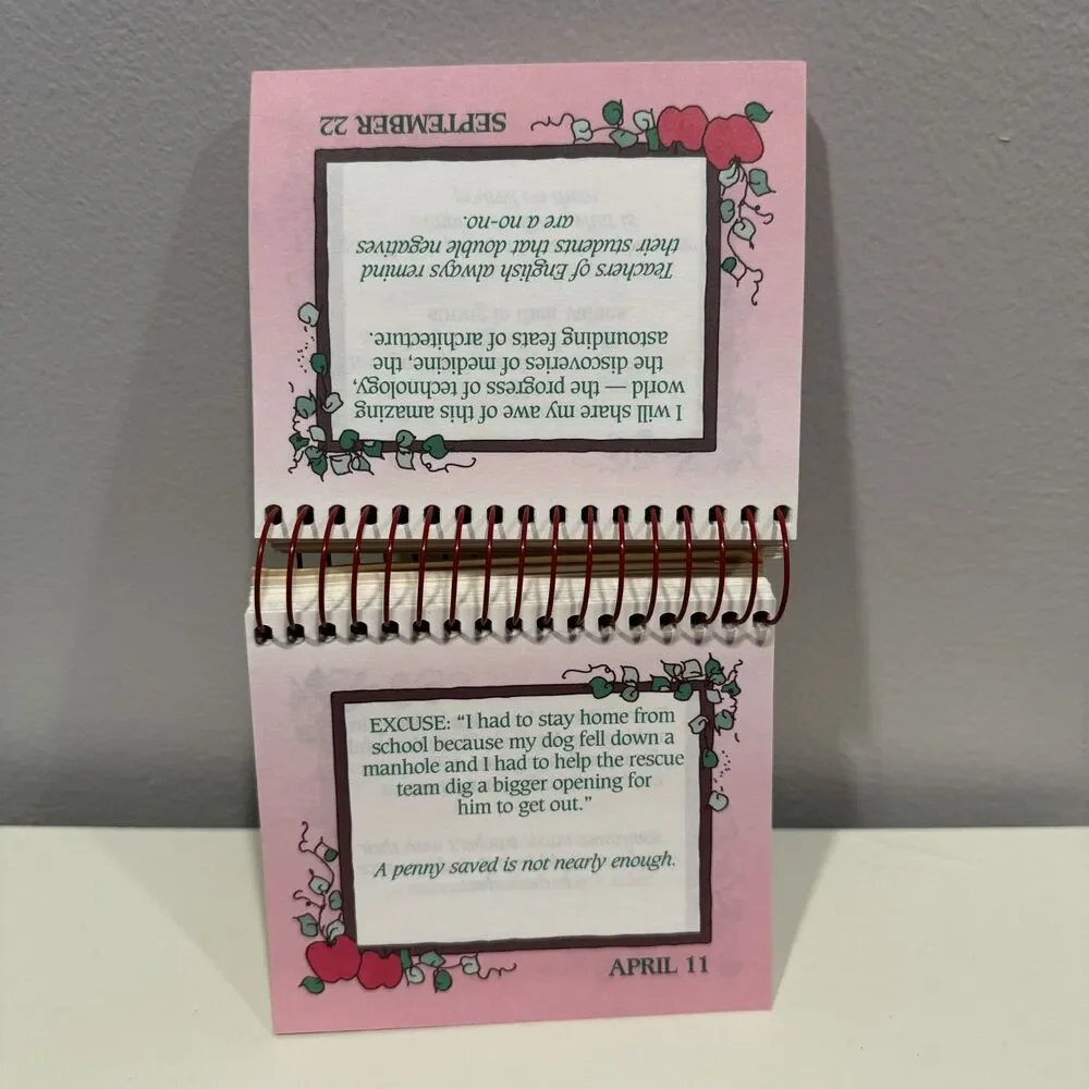 Vintage Teacher Daily Inspirational Flip Calendar Affirmations 1992 Spiral